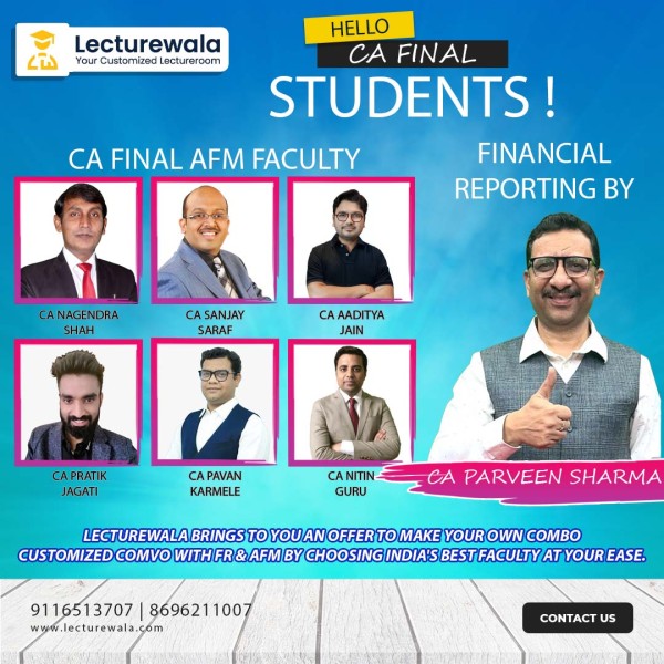 CA Parveen Sharma FR & AFM India's Best Faculty Exclusive Regular Combo Classes For CA Final Online Classes