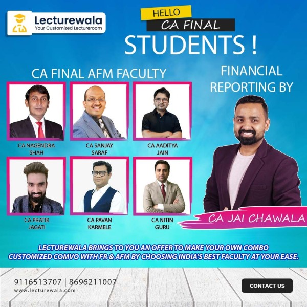 CA Jai Chawla FR & AFM India's Best Faculty Exclusive Regular Combo Classes For CA Final Online Classes