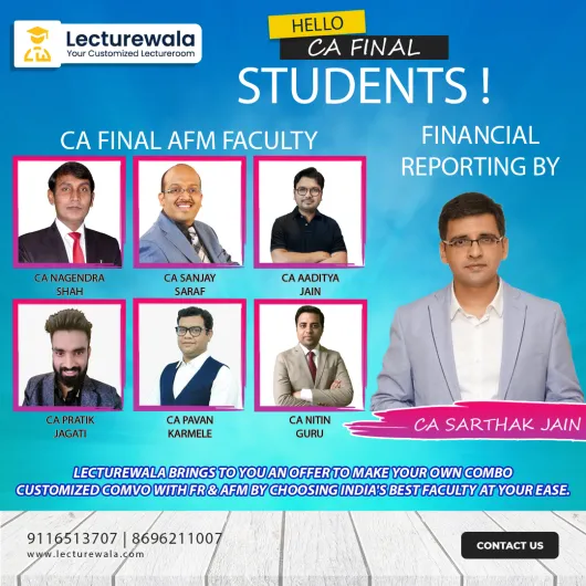 CA Sarthak Jain FR & AFM India's Best Faculty Exclusive Regular Combo Classes For CA Final Online Classes