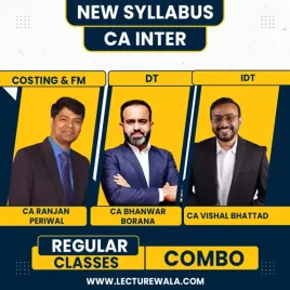CA Vishal Bhattad IDT, CA Bhanwar Borana DT, CA Ranjan Periwal Costing &amp; FM Regular Batch Combo For CA Inter 