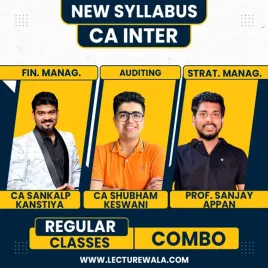 CA Inter Audit &amp; FM-SM By CA Shubham Keswani, CA Sankalp Kanstiya &amp; Prof. Sanjay Appan Regular Batch Combo : Online Classes
