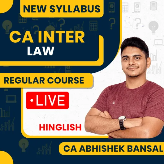 CA Inter Law Hindi-English Regular Live & Recorded Batch for May 27 : Online Classes