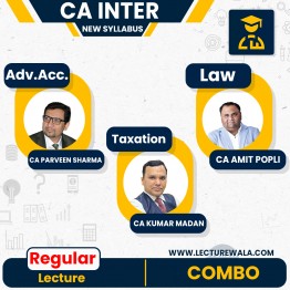 CA Inter Adv.Acconting ,Law &TAX Combo Regular Course  (New Scheme) By CA Amit  Popli ,CA Parveen Sharma & CA Kumar Madan : Online Live classes.
