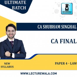 CA Final Law Paper 4 The Ultimate Batch In just 100 hours   By CA Shubham Singhal  :Pen Drive  / Online Classes