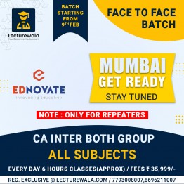 CA Inter Both Group All Subjects  Combo Face To Face  Regular Course  IN Mumbai By Ednovate Classes