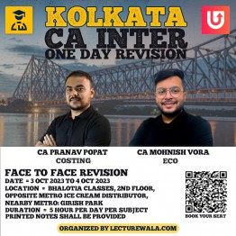 CA Inter Costing + Eco Face to Face One Day Revision Marathon In Kolkata By Lecturewala : Face to Face.
