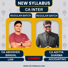 CA Inter New Syllabus Law CA Abhishel Bansal &amp; Accounts By CA Aditya Sharma Crash Course Hindi English Batch For May 2026, Sept 2026 &amp; Onwards