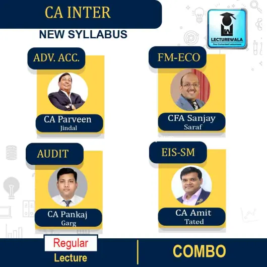 CA Inter Group-2 All Subject Regular Course by CA Parveen Jindal, CFA Sanjay Saraf, CA Pankaj Garg, CA Amit Tated :Pen Drive / Online Classes