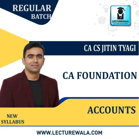 CA Foundation Accounts Regular Course New Syllabus: By CA CS Jitin Tyagi: Pen drive / Online classes.