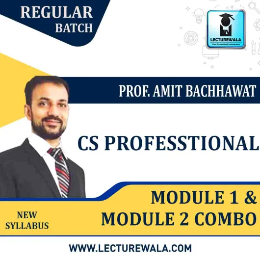 CS Professional Module 1 and Module 2 combo New Syllabus : By Amit Bachhawat : Pen drive / online classes