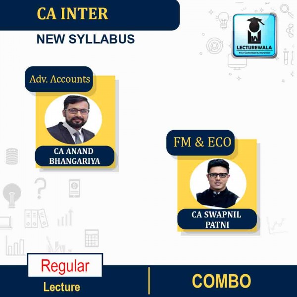 CA Inter FM-ECO & Adv. Accounts Regular Course (1.5 Views) Combo : By CA Swapnil Patni and CA Anand Bangariya : Pen drive / online classes 