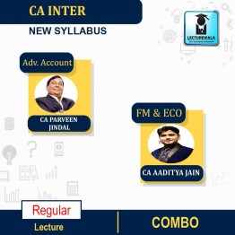 CA Inter Group 2 Advance Accounts & Fm-Eco Regular Course Combo By CA Parveen Jindal & CA Aditya Jain : Pen drive / online classes.