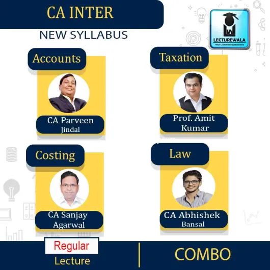 CA Inter Combo (Acc + Law + Cost + Taxation) Regular Course Combo By CA Parveen Jindal, CA Abhishek Bansal, CA Sanjay Agarwal and Amit Kumar : PEN DRIVE /Online Calsses