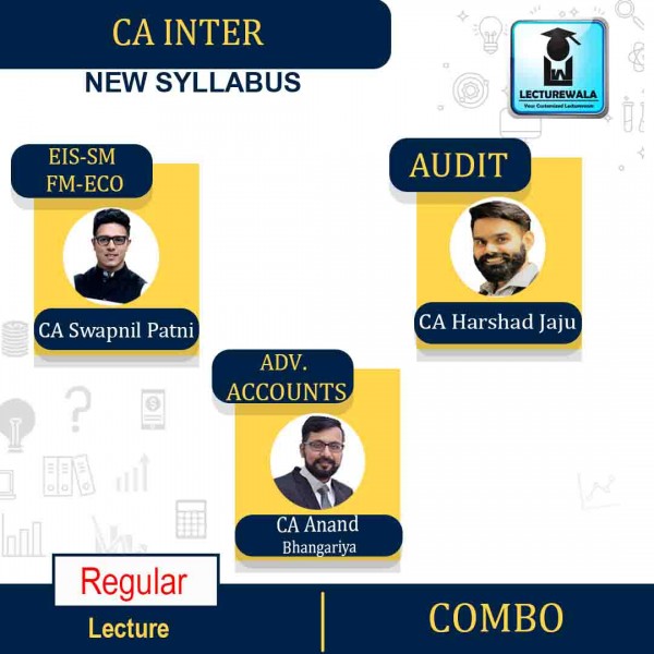 CA Inter Combo Group - 2 Regular Course : By CA Swapnil Patni, CA Harshad Jaju,CA Anand Bangariya CA : Pen drive / online classes 
