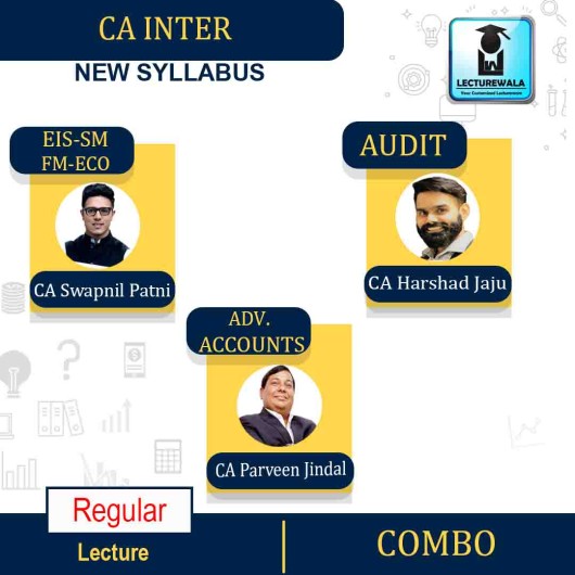 CA Inter Group - 2 Combo (Audit + Adv. Acc + Eis-Sm + Fm-Eco) Regular Course By CA Swapnil Patni, CA Harshad Jaju, CA Parveen Jindal : PEN DRIVE / ONLINE CLASSES.