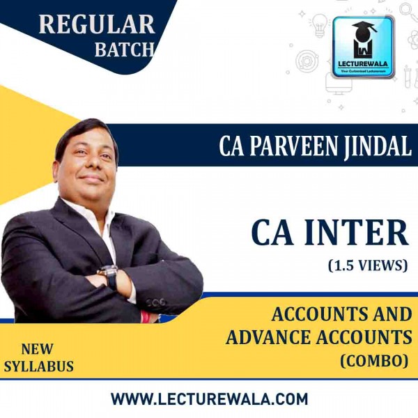 CA Inter Accounts And Adv. Accounts Combo By CA Parveen Jindal : PEN DRIVE / ONLINE CLASSES.
