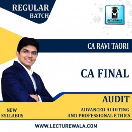 CA Final Audit In English New Recorded New Syllabus Regular Course : Video Lecture + Study Material By CA Ravi Taori (For Nov. 2021 )
