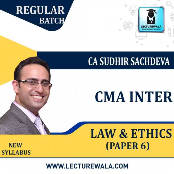 CMA Inter Law And Ethics Regular Course New Syllabus By CA Sudhir Sachdeva : Pen drive / online classes.