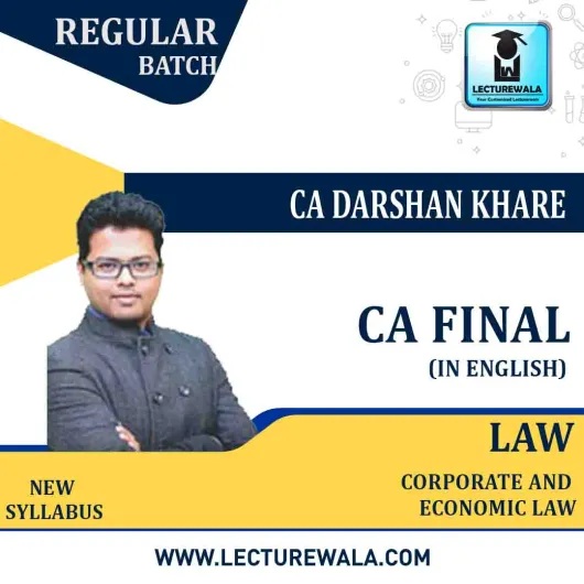 CA Final Law Regular Course New Recording In English : Video Lecture + Study Material By CA Darshan Khare (For May 2021 TO NOV .2021)