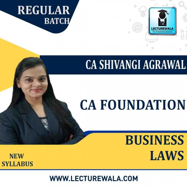 CA Foundation Business Laws Without BCR Regular Course By CA Shivangi Aggarwal: Pen Drive / Google Drive.