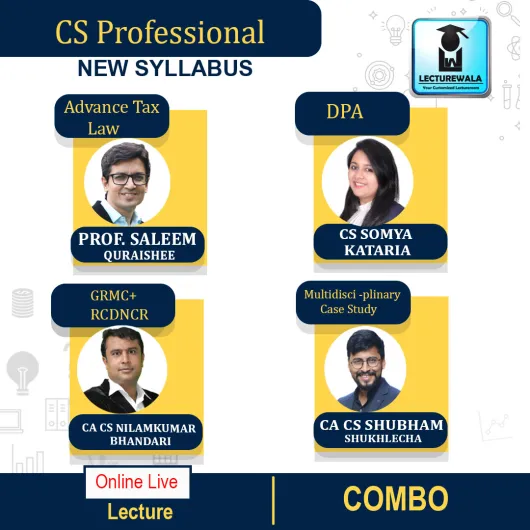 CS Professional Combo - (DPA + ATL + GCRMCE + RCDNCR + MCS + Insolvency ) New Syllabus : Video Lecture + Study Material by Inspire Academy (For June 2022 & Dec 2022))