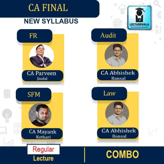 CA Final Group 1 Combo (Law + Audit + SFM + FR) New Syllabus By CA Parveen Jindal, CA Abhishek Bansal and CA Mayank Kothari : PEN DRIVE / ONLINE CLASSES.  