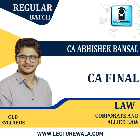 CA Final Law by CA Abhishek Bansal : Pendrive/Online classes.