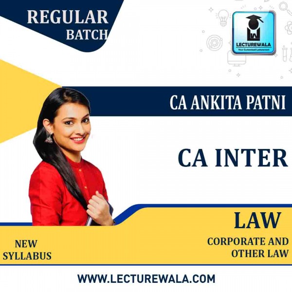 CA Inter Law  Regular Course By CA Ankita Patni : Pendrive/Online classes.