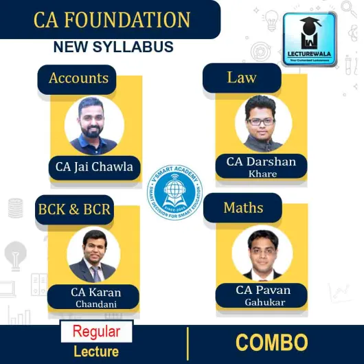 CA Foundation All Subject Combo By CA Karan Chandani, CA Pavan Gahukar, CA Jai Chawla & CA Darshan Khare : Pendrive/Online classes.