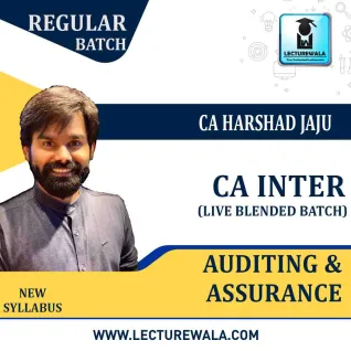 CA Inter Gr-II Auditing And Assurance Online Live Blended Batch Regular Course : Video Lecture + Study Material + free test series By CA Harshad Jaju (For May / Nov 2023) CA Inter Gr-II Auditing And Assurance Online Live Blended Batch Regular Course : Video Lecture + Study Material + free test series By CA Harshad Jaju (For May / Nov 2023)