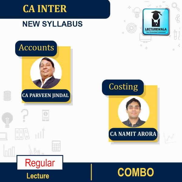 CA Inter Costing & Accounts Combo  Regular Course by CA Namit Arora And CA Parveen Jindal : PEN DRIVE / ONLINE CLASSES.