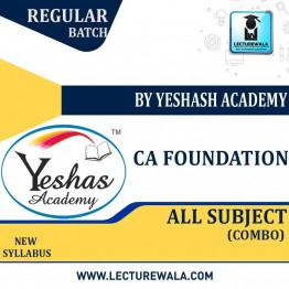 CA Foundation All Subject Regular Course Combo (In English) : Video Lecture + Study Material By Yeashas Academy (For May 2021 TO NOV.2021)