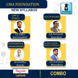 CMA Foundation All 4 Subject Combo New Syllabus Regular Course By CA Amit Bachhawat,CA CS Avinash Sancheti,CA Navneet Mundhra,Arunabha Kundu : Pen Drive / Online Classes