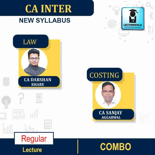 CA Inter Cost & Management Accounting (Latest Rec.) & Law Combo New Syllabus by CA Sanjay Aggarwal & CA Darshan Khare : Pen Drive / Online Classes