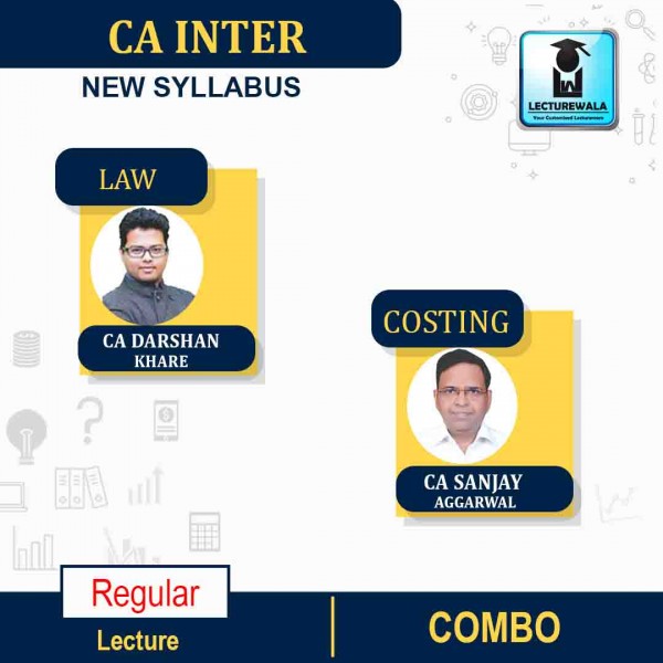 CA Inter Cost & Management Accounting (Latest Rec.) & Law Combo New Syllabus  by CA Sanjay Aggarwal & CA Darshan Khare : Pen Drive / Online Classes