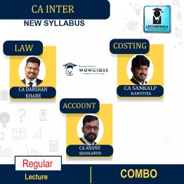 CA Inter Law and Costing and  Account Combo New Syllabus Regular Course : Video Lecture + Study Material By CA Sankalp Kanstiya & CA Darshan Khare & CA Anand Bhangariya ( FOR May 2022 )