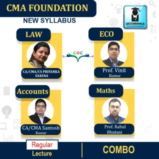 CMA FOUNDATION ACCOUNTING+ECONOMICS+MATHS+ LAW & ETHICS COMBO Regular Course : Video Lecture + Study Material By Santosh Kumar (For DEC 2021 / JUNE 2021) CMA FOUNDATION ACCOUNTING+ECONOMICS+MATHS+ LAW & ETHICS COMBO Regular Course : Video Lecture + Study Material By Santosh Kumar (For DEC 2021 / JUNE 2021)