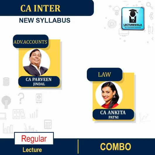 CA Inter Law & Adv. Accounts Regular Course by CA Ankita Patni And CA Parveen Jindal : PEN DRIVE / ONLINE CLASSES.