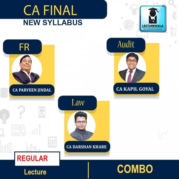 CA Final Law & FR and Audit  Regular Course Combo By CA Darshan Khare and CA Parveen Jindal & CA Kapil Goyal : PEN DRIVE / ONLINE CLASSES.