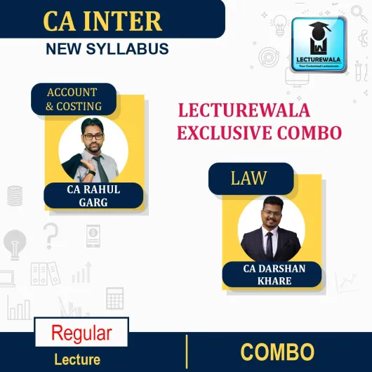 CA Inter Group-1 Accounts, Costing & Law Combo Regular Course: Video Lectures + Study Materials by CA Rahul Garg, CA Darshan Khare (For Nov. 22)