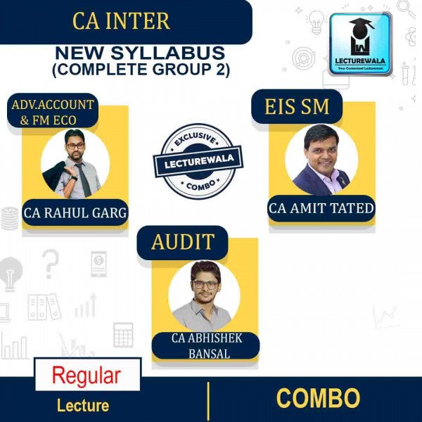 CA Inter Group-2 All Subject Combo Regular Course: by CA Rahul Garg, CA Abhishek Bansal, CA Amit Tated : Pen Drive / Online Classes