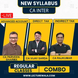Ca Inter New Syllabus Advanced Account Direct tax And indirect Tax Regular Combo By Ca Parveen Sharma , Ca Vijay Sarda , Ca Raj Kumar For ( Sep 2026 &amp; Jan 2027 )