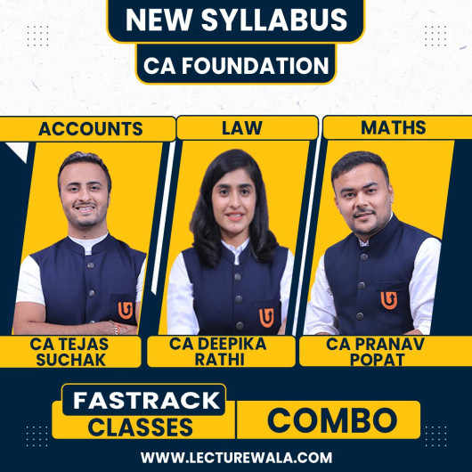 CA Tejas Suchak , CA Deepika Rathi & CA Pranav Popat Accounts , Law & Maths Fastrack Cource For CA Foundation