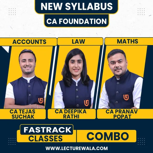 CA Tejas Suchak , CA Deepika Rathi & CA Pranav Popat Accounts , Law & Maths Fastrack Cource For CA Foundation
