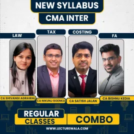 CA Shivangi Agrawal Law ,CA Nikunj Goenka Tax, CA Satish Jalan cost accounting &amp; CA Bishnu Kedia Kumar Financial Accounting Regular Classes For CMA Inter : Online Classes