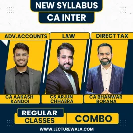 CA Inter Adv. Accounts, Law &amp; Direct Tax Regular Online Combo Classes By CA Bhanwar Borana, CA Aakash Kandoi &amp; CA Arjun Chhabra