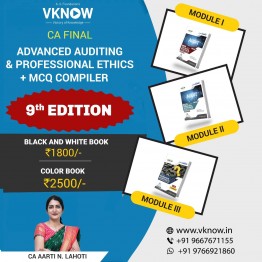  CA Final Advanced Auditing and Professional Ethics Notes Module I & II + MCQ Compiler Book (Module-III)  by CA Aarti Lahoti.