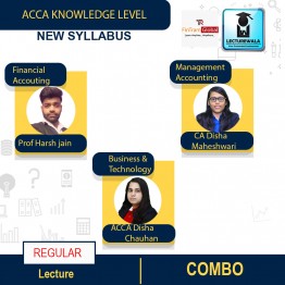 ACCA Knowledge Level Registration with 3 Subjects Classes+ Study Material + Revision Boot Camp By CA Disha Maheshwari Disha Chauhan & Harsh Jain (For Valid till 6 Month of installation)