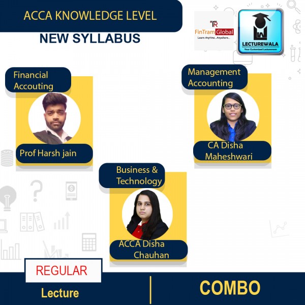 ACCA Knowledge Level Registration with 3 Subjects Classes+ Study Material + Revision Boot Camp By CA Disha Maheshwari Disha Chauhan & Harsh Jain (For Sep-22, Dec-22, March-23, June-23)