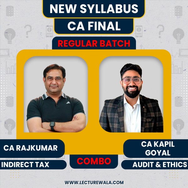 CA Rajkumar Indirect Tax & CA Kapil Goyal Audit Combo Regular Online Classes For CA Final: Pen drive& Google Drive classes.